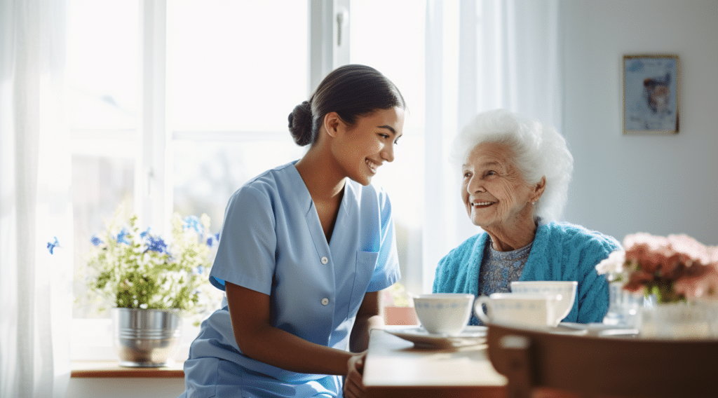 Alzheimer's home care helps create positive mealtime routines for seniors.